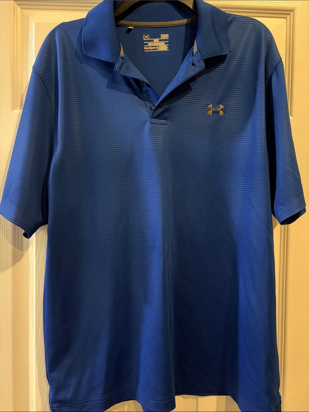 Under Armour Men's Royal Blue Polo with Gold Logo